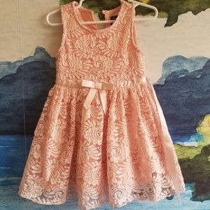 Coral Pink Lace Dress